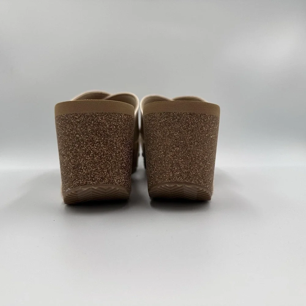Volatile Riverside Sandals Womens Size 11 Beige Croco Wedge Platform‎ Slide NEW